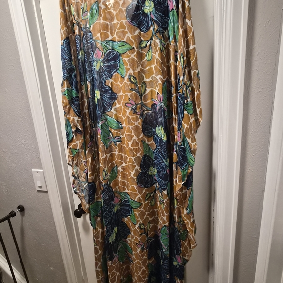 Lilly Pulitzer - Viscose Floral/Animal Print Flowing Floor Length Dress L/XL - Picture 2 of 11
